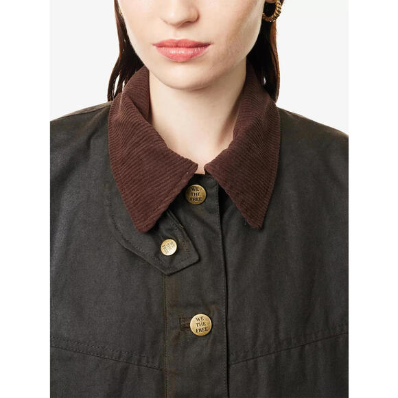 NEW , Free People Cori Waxed Jacket in Olive size XL #WAX271 - Picture 5 of 15